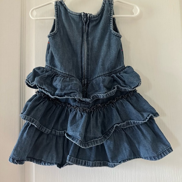 Guess jeans denim embroidered dots tiered dress - Picture 2 of 5